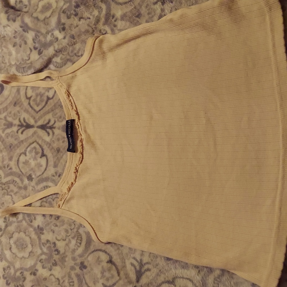 Brandy Mellville ribbed beige top